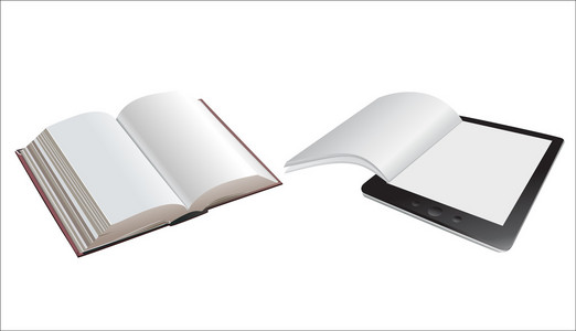 tablet pc 和白色作为一种教育概念上孤立的书