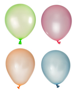 从不同的颜色设置的充气气球