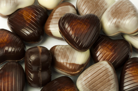 巧克力中的心的形状