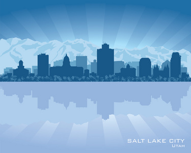 盐湖城，犹他州的天际线城市剪影