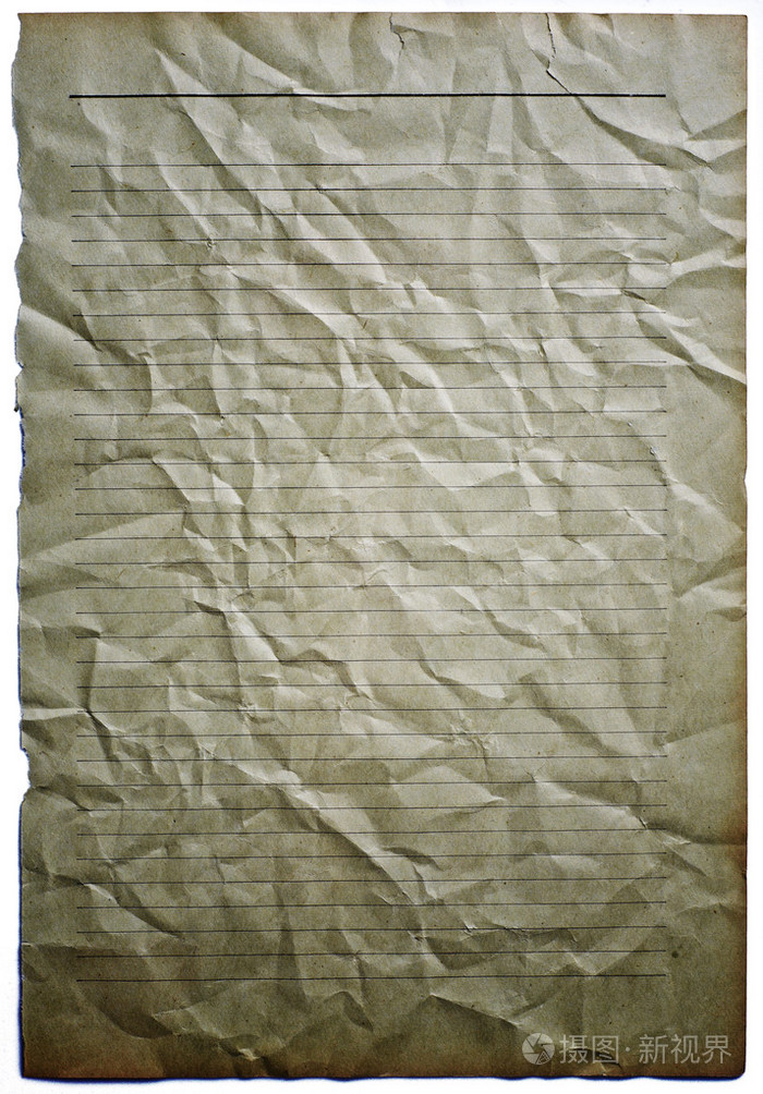 球衣老黄纹理皱的纸白背上孤立