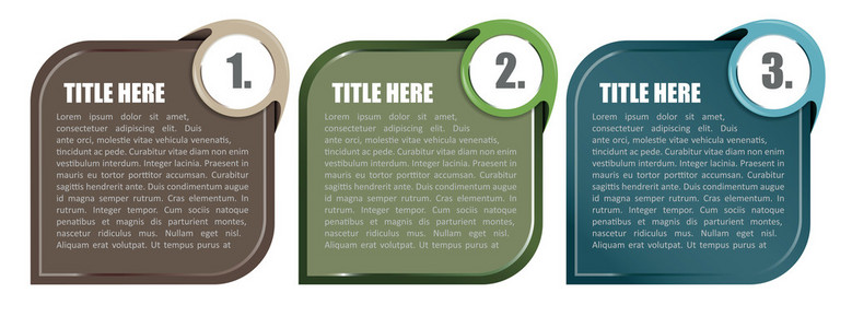 抽象矢量背景选项卡的三个步骤照片