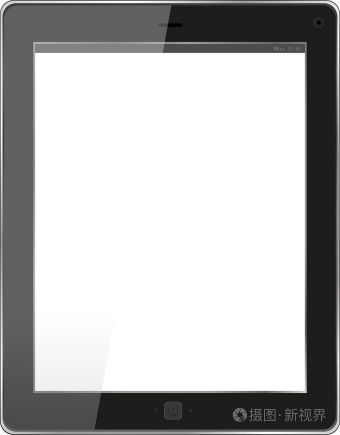 空白屏幕在白色背景上孤立与现实 tablet pc 计算机
