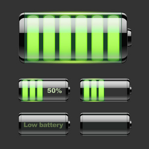 电池充电的矢量集。