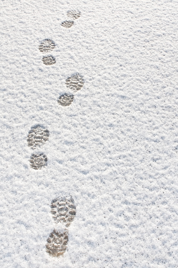 获奖雪景脚印图片图片