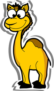 卡通可爱的骆驼，矢量