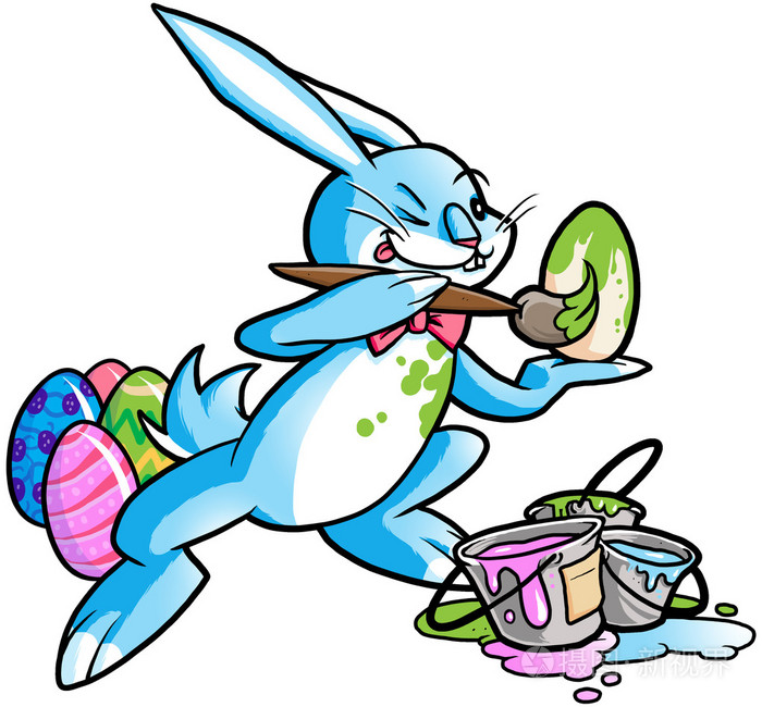 绘画的复活节彩蛋的兔子