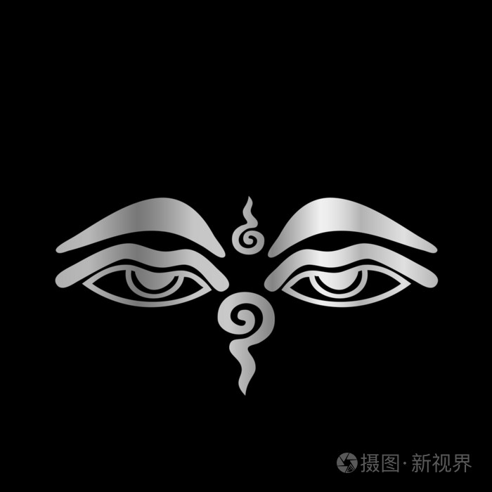 佛佛教符号的眼睛