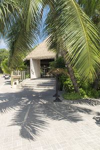 酒店位于热带海滩 拉迪 塞舌尔度假背景