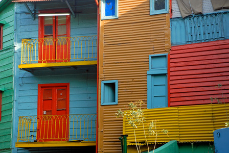 在 la boca布宜诺斯艾利斯的多彩家园