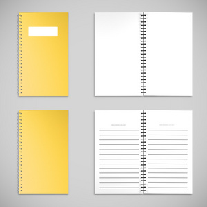 黄色缎面彩色封面注书和空白纸张