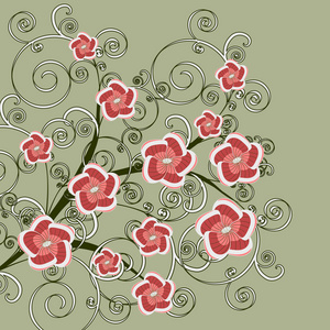 花卉抽象矢量图