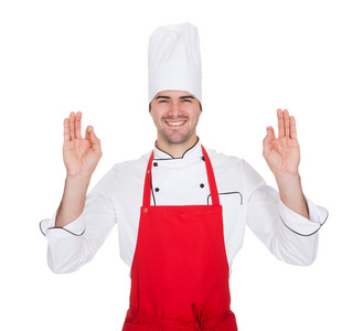 性格开朗的厨师制服的肖像
