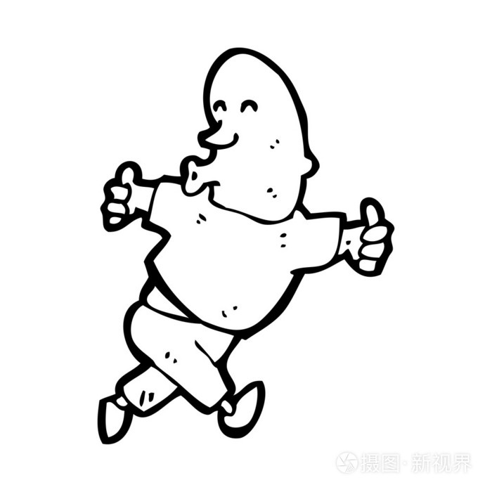 丑陋的人正在运行卡通插画-正版商用图片1bbmd7-摄图新视界