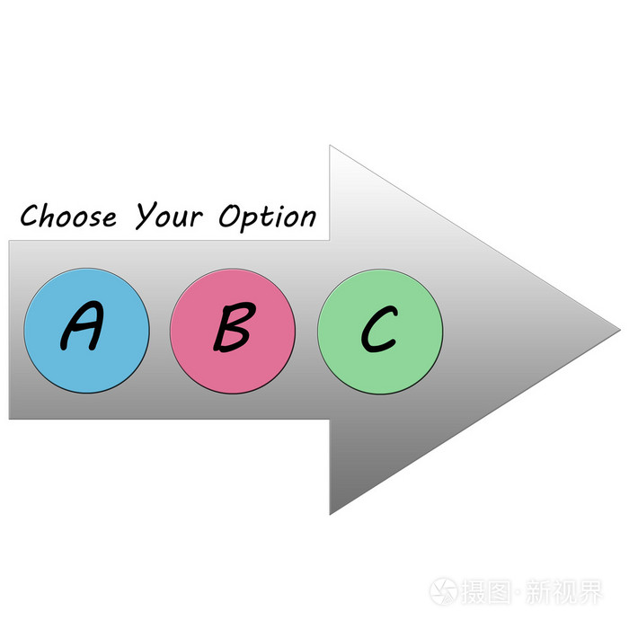 选择您的选项箭头abc