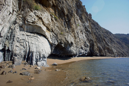 扎金索斯岛的悬崖海岸
