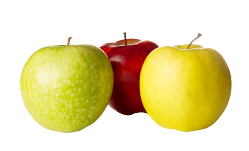 三个彩色的苹果