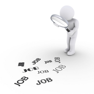 放大镜找工作的人照片