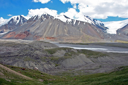 吉尔吉斯斯坦是 ak shyrak 地区，天山山脉，