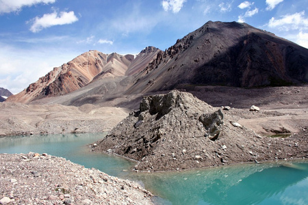 吉尔吉斯斯坦是 ak shyrak 地区，天山山脉，