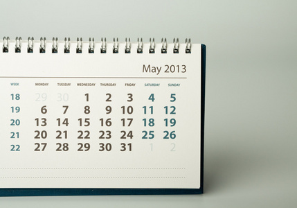2013 年日历。5 月