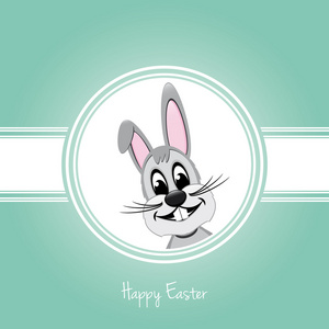 快乐复活节灰色兔子