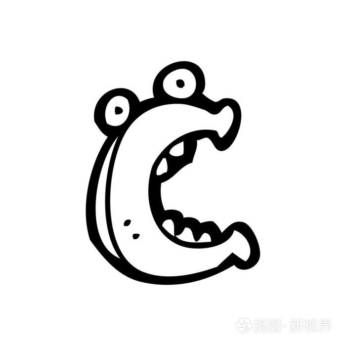 可爱的卡通字母 c