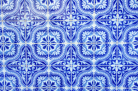葡萄牙蓝瓷砖特写