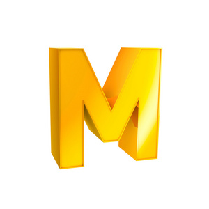 黄金字母字符 m