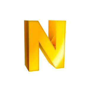 黄金字母字符 n