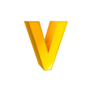 黄金字母字符 v