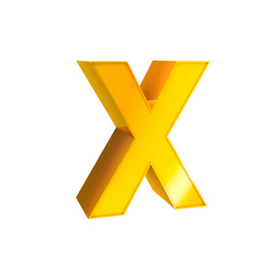 黄金字母字符 x