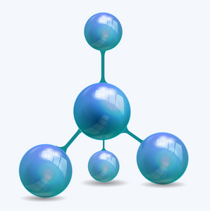 矢量蓝色分子结构