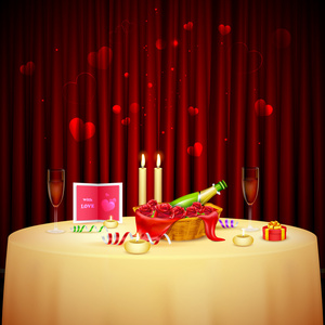 情人节的烛光晚餐图片