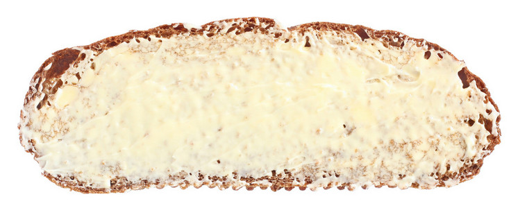 一片面包与黄油顶视图