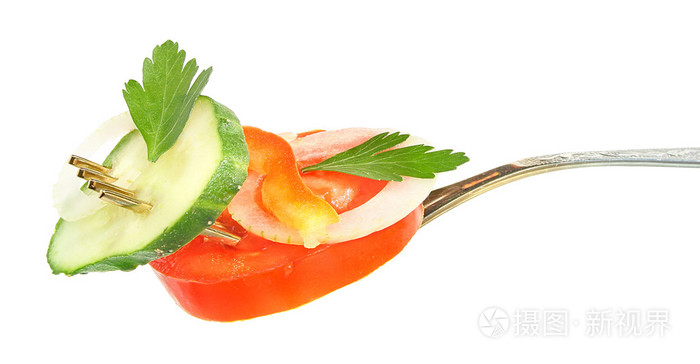 蔬菜沙拉的叉