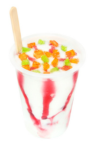 塑料杯冰淇淋装饰水果软糖