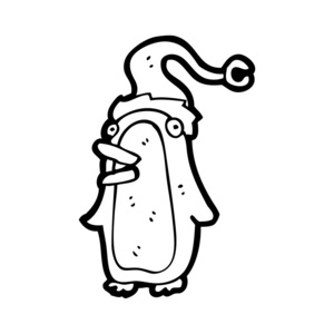 卡通企鹅圣诞帽子高喊图片