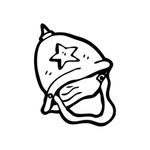 传统军队头盔卡通插画