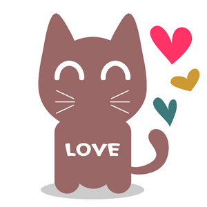 可爱的猫咪在爱浪漫图