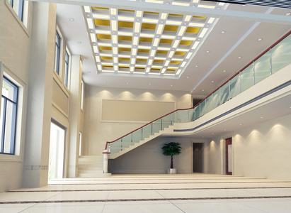 3d 现代大厅 走廊
