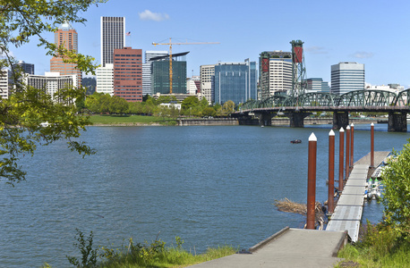 Portland oregon City skyline波特兰俄勒冈州市中心的天际线