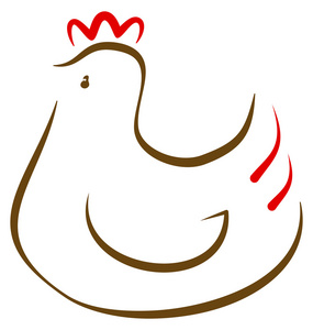 绘制的母鸡徽标