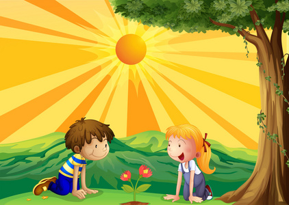 植物花藤卡通图片