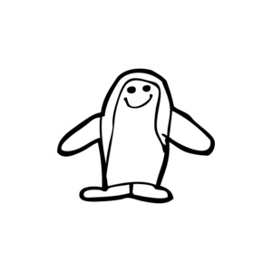 孩子们画一只快乐的企鹅