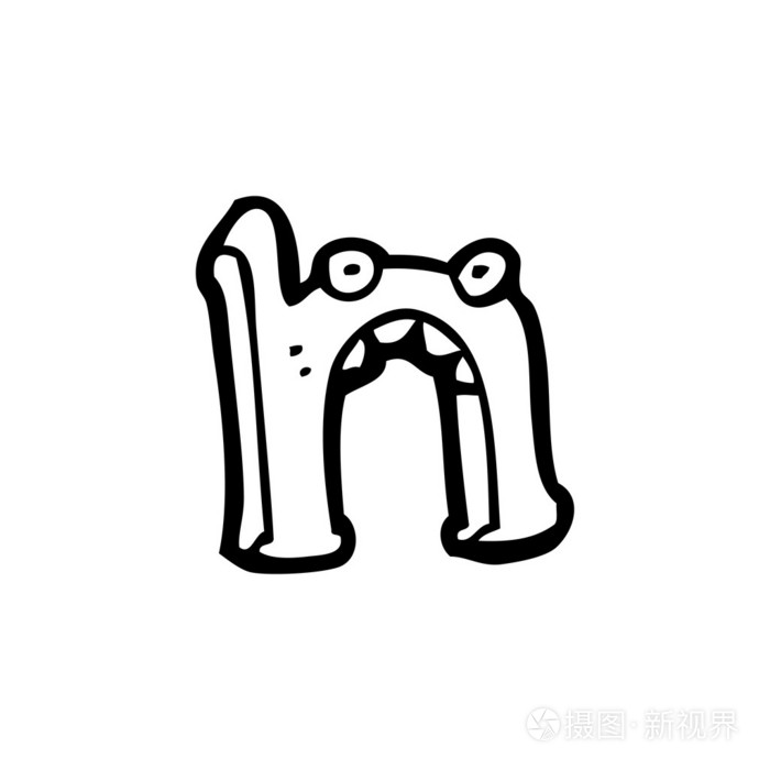 可爱的卡通字母 n插画-正版商用图片1bdscy-摄图新视界