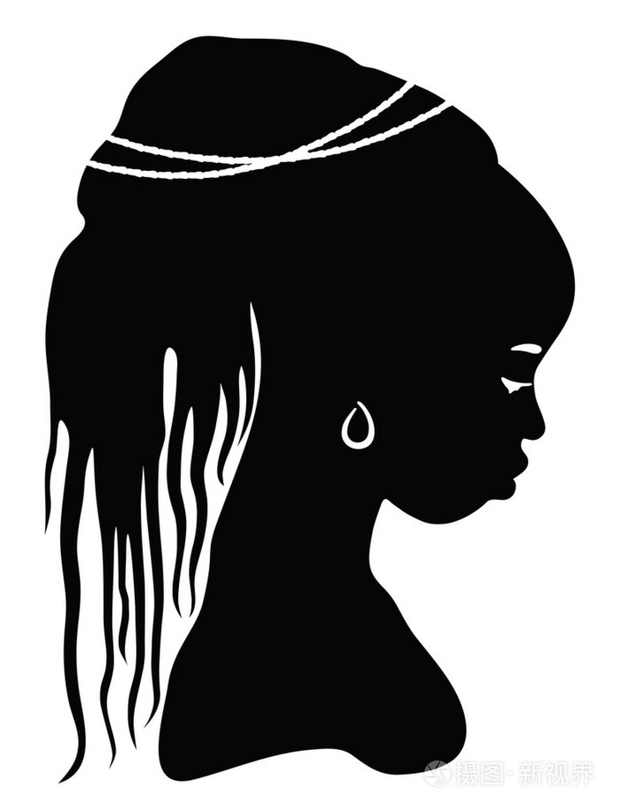黑色剪影非洲女人