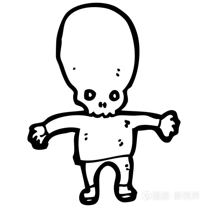 骷髅头字符卡通插画-正版商用图片1bdslj-摄图新视界