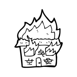 燃烧着的房子卡通