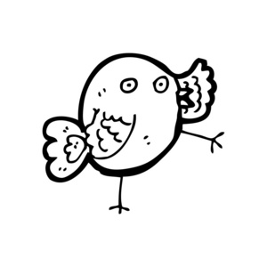 胖圆圆的鸟卡通